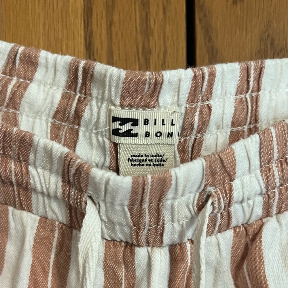 Billabong Tan and White Striped Shorts